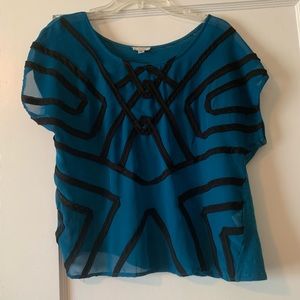 Teal and Black Top from Urban Outfitters